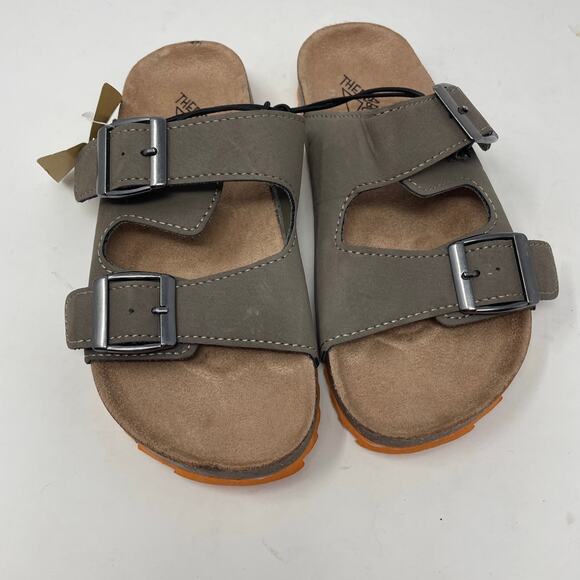 NWT Thereabouts Noyo Sandals Boys Girls Taupe Open Toe Faux Suede Slip On - Picture 1 of 6